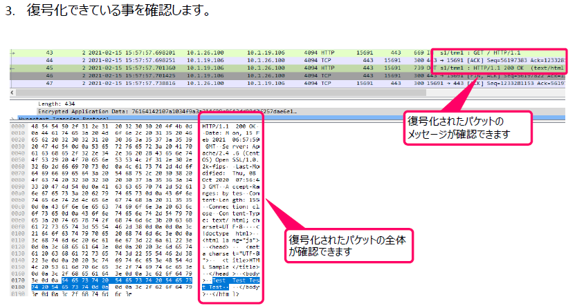 復号化されたキャプチャの確認の仕方２