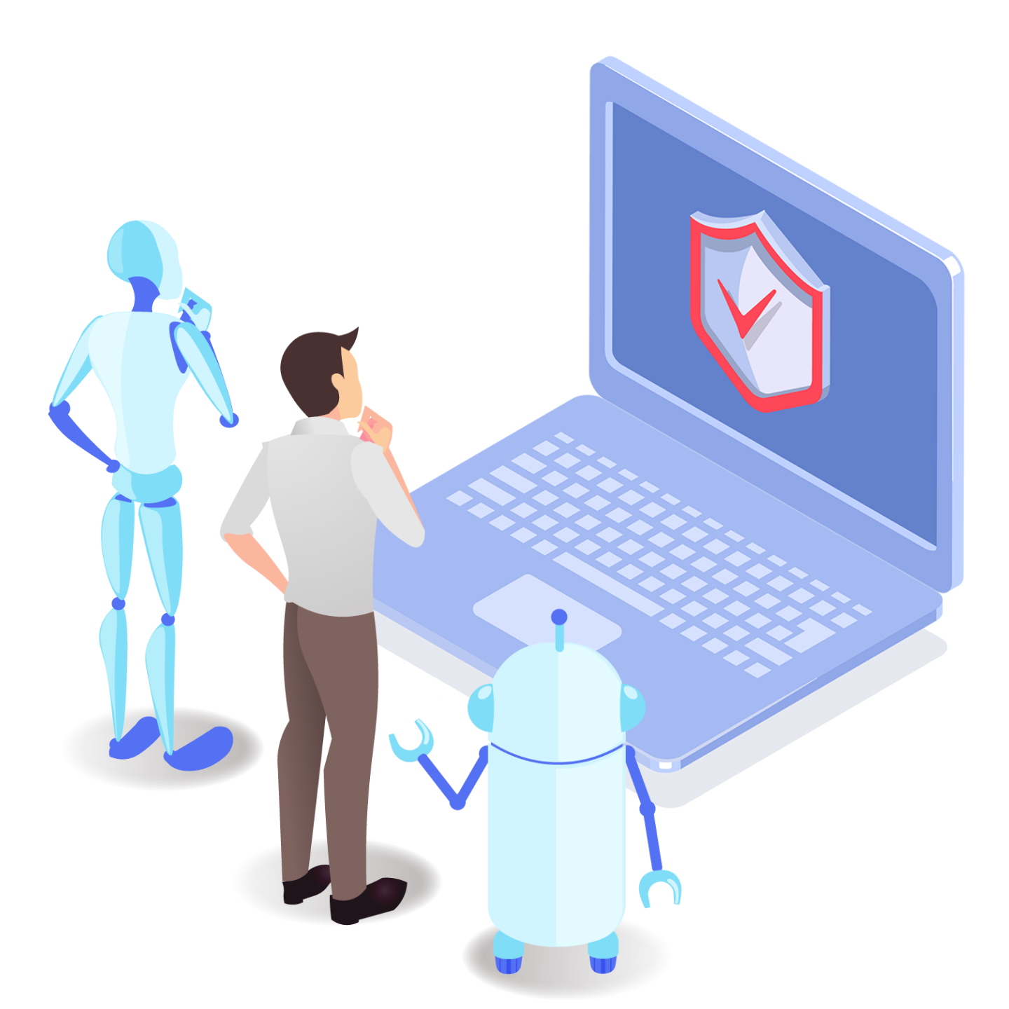 人とAIが協働でWebセキュリティ対応を行うイメージ