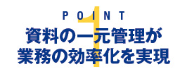 POINT 1：資料の一元管理が業務の効率化を実現