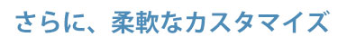 さらに、柔軟なカスタマイズ