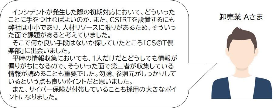 お客様の声（卸売業 Aさま）